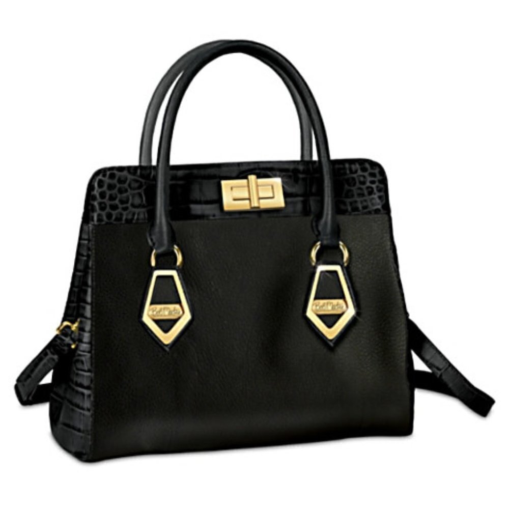 Bob Mackie Bradford Exchanges 2014 Black Leather Purse - Picture 12 of 12